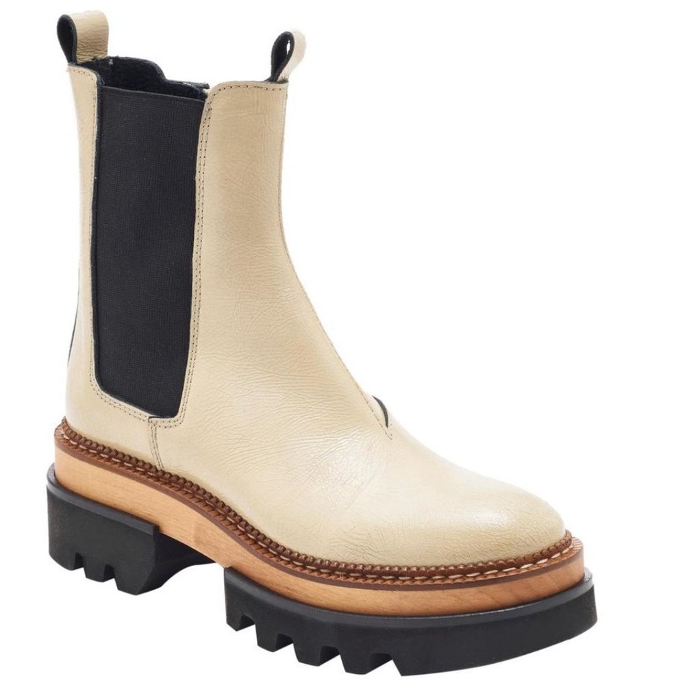 Free People Vance Chelsea Clog Boots, Oatmeal - NIB - Picture 1 of 7